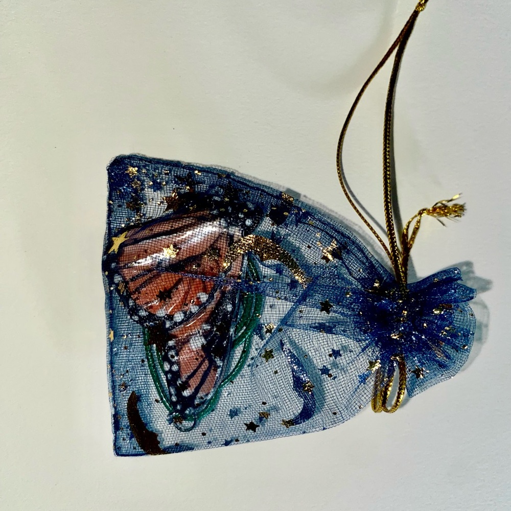 Hand crafted ceramic butterfly necklace new